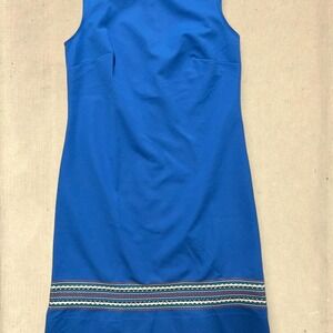 Vintage 1960s Mod Rickrack Shift Dress | Vibrant Blue Mini | Modern Size S/M